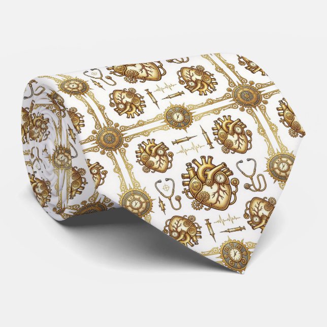 Doctor's Neck Tie | Cardiologist Office Tie (Rolled)
