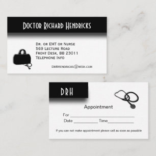 Doctors Office Appointment on Back Business Card