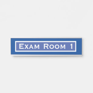 Doctor's Office Dentist Exam Room Door Sign Blue