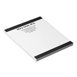 Doctor's Office Name Address Phone Black Border Notepad
