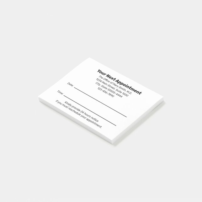 Doctor's Office Your Next Appointment Reminder Post-it Notes (Angled)