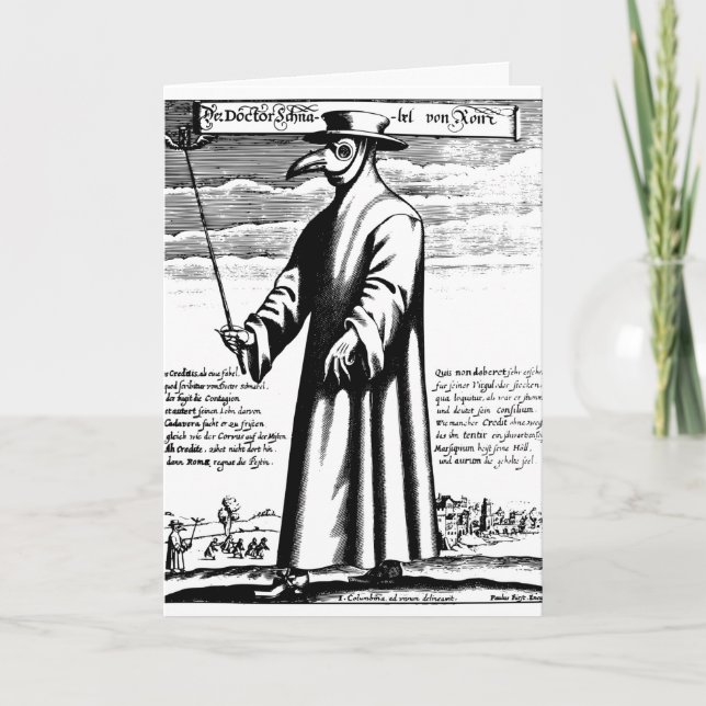Doctor's Plague Mask Holiday Card (Front)