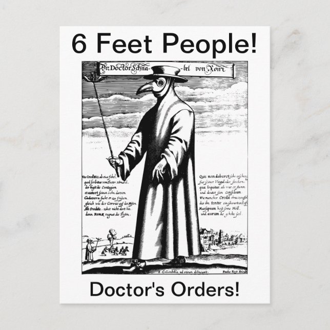 Doctor's Plague Mask Postcard (Front)