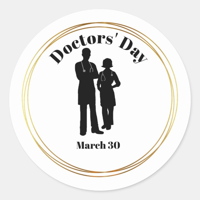 Doctors Silhouettes Sticker or Name Tag (Front)