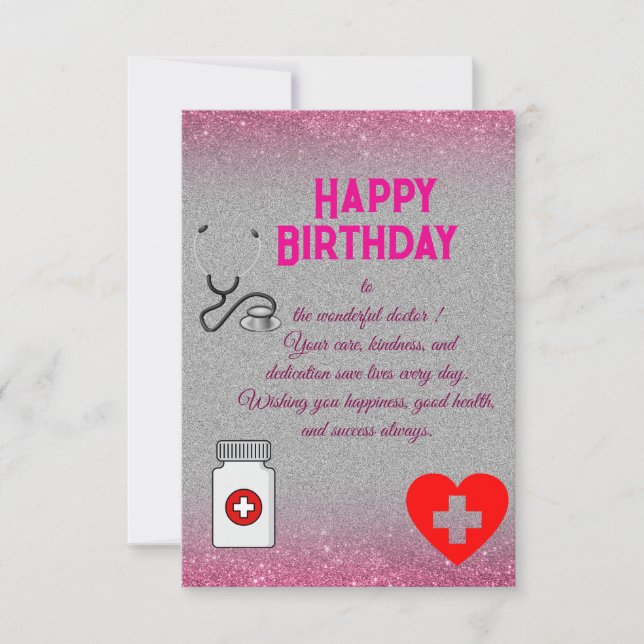 Doctor's stylish birthday card (Front)