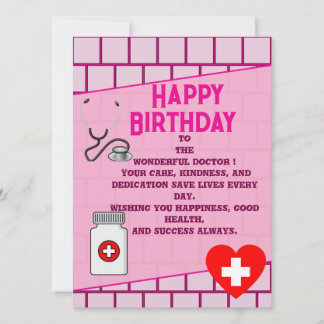 Doctor's stylish birthday card