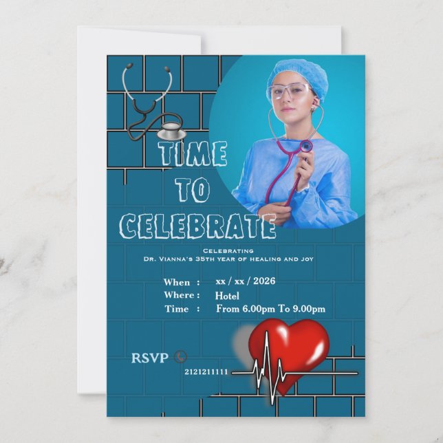 Doctor's stylish birthday invitation (Front)