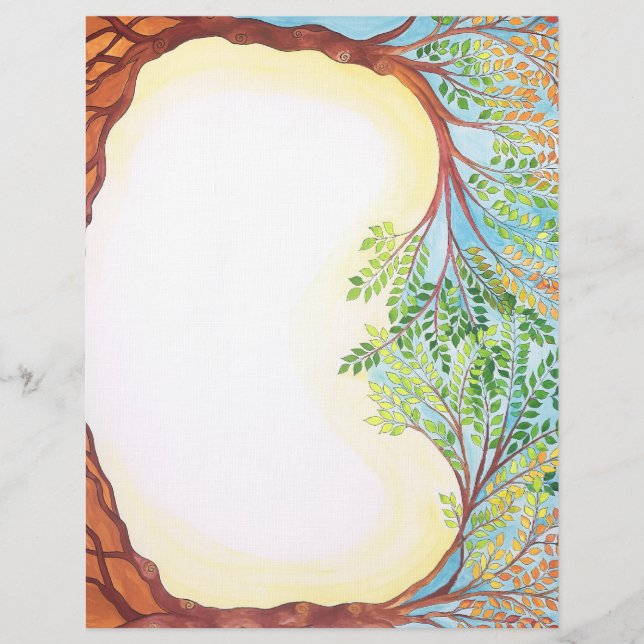 Document blank, Trees Growing Together Custom Letterhead (Front)