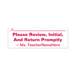 Document Review + Educator Name Rubber Stamp