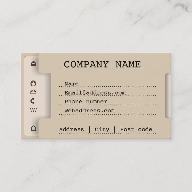 Document tray imitation business card (Front)
