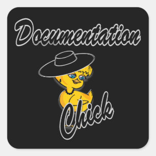 Documentation Chick #4 Square Sticker