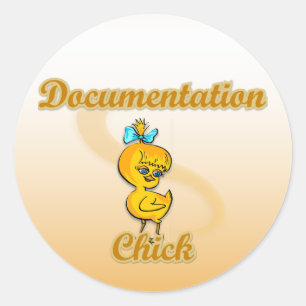 Documentation Chick Classic Round Sticker