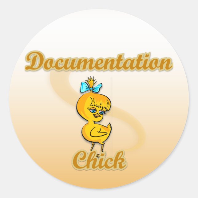 Documentation Chick Classic Round Sticker (Front)