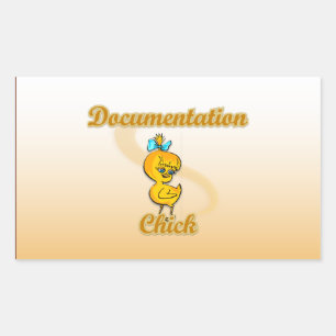 Documentation Chick Rectangular Sticker