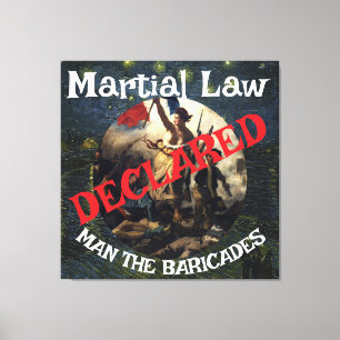 DOD DOJ EPA TRUMP DECLARES MARTIAL LAW BARRICADES  CANVAS PRINT