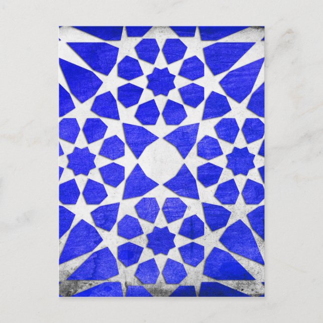 Dodecagon & Octagon Geometric Turkish Tile Pattern Postcard (Front)