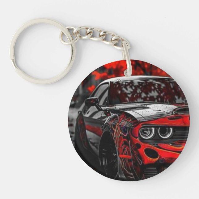 Dodge Challenger car,Acrylic keyring (Front)