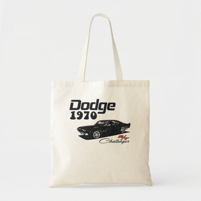 Dodge Challenger Muscle Car American Flag 4th July Tote Bag (Front)