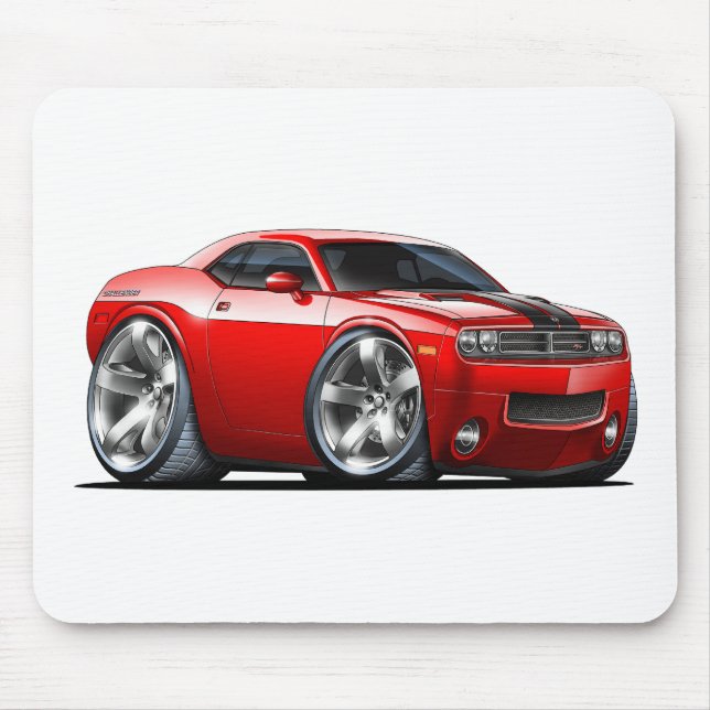 Dodge Challenger Red Car Mouse Pad (Front)