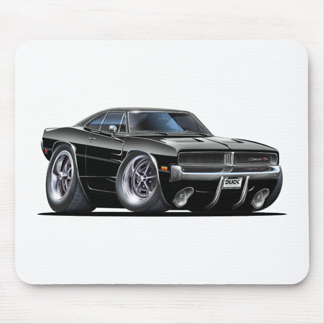 Dodge Charger Black Car Mouse Pad (Front)