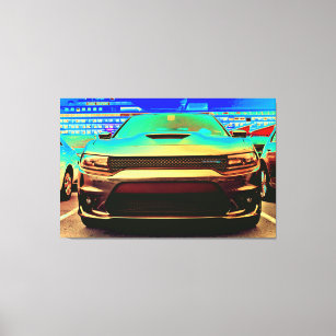 Dodge Charger Blue Canvas Print