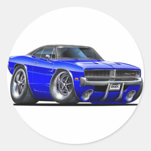 Dodge Charger Blue Car Classic Round Sticker