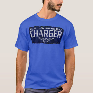 Dodge Charger  Blue Classic Winged Skull Eroded Pa T-Shirt