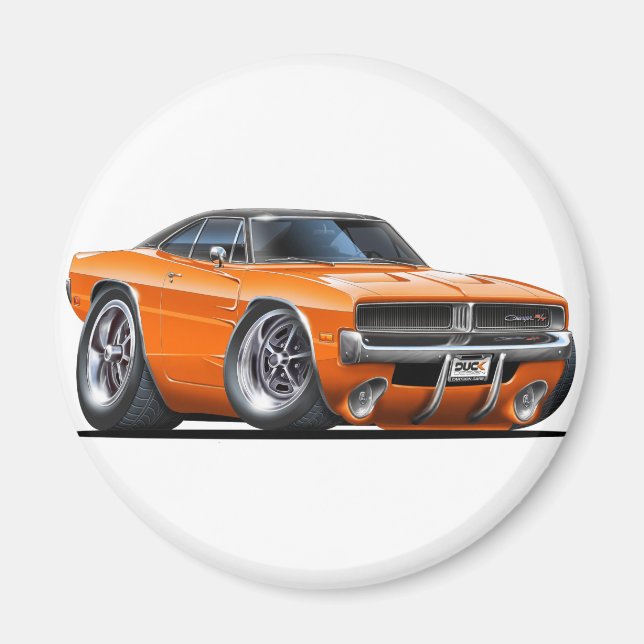 Dodge Charger Orange Car Magnet (Front)