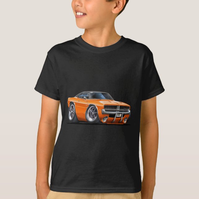 Dodge Charger Orange Car T-Shirt (Front)