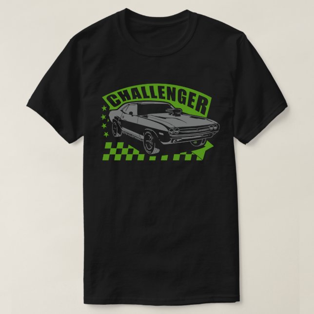 Dodge Charger Racing Muscle Car T-Shirt Green (Design Front)
