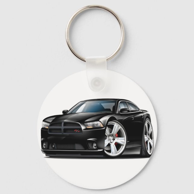 Dodge Charger RT Black Car Key Ring (Front)