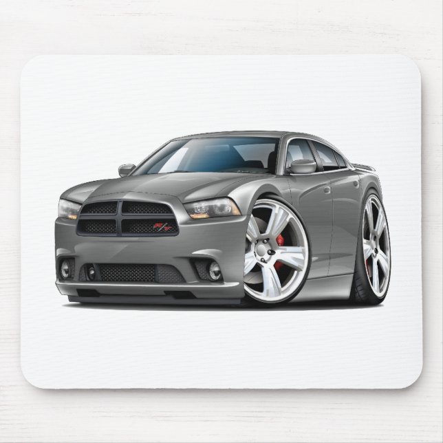 Dodge Charger RT Grey Car Mouse Pad (Front)