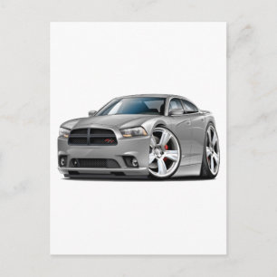 Dodge Charger RT Silver Car Postcard