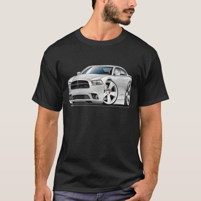 Dodge Charger RT White Car T-Shirt (Front)