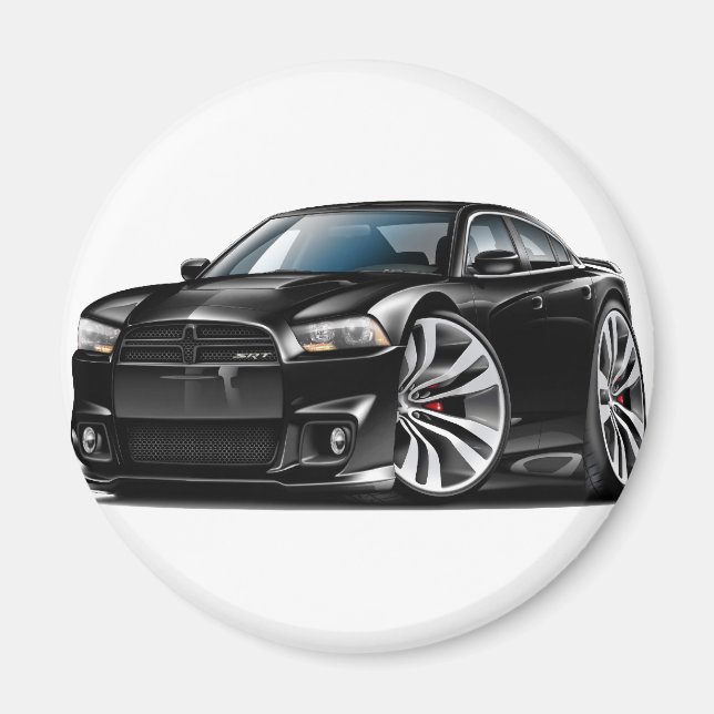 Dodge Charger SRT8 Black Car Magnet (Front)