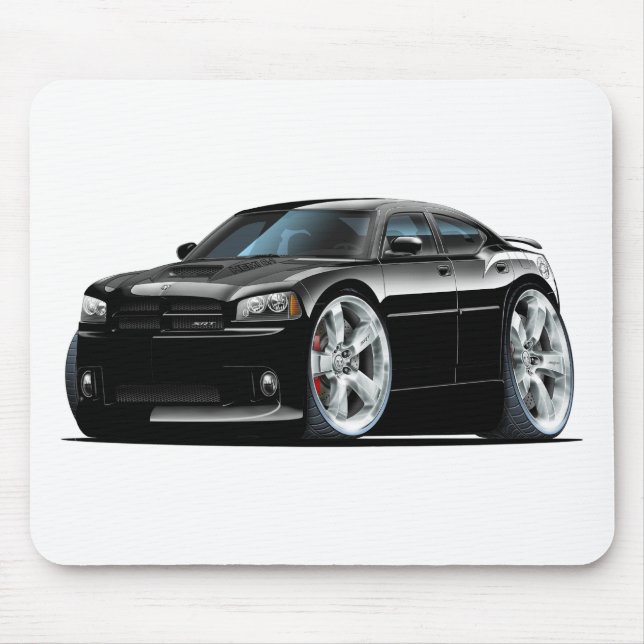 Dodge Charger Super Bee Black Car Mouse Pad (Front)