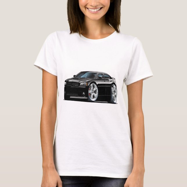 Dodge Charger Super Bee Black Car T-Shirt (Front)