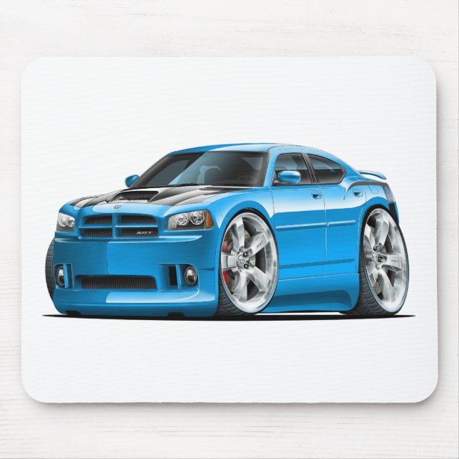 Dodge Charger Super Bee Blue Car Mouse Pad (Front)