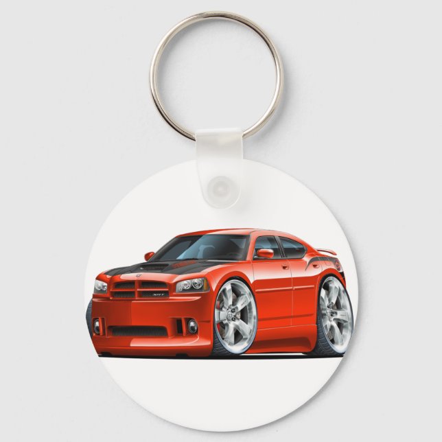 Dodge Charger Super Bee Red Car Key Ring (Front)