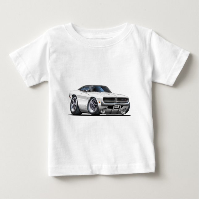 Dodge Charger White Car Baby T-Shirt (Front)