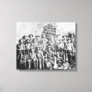 Dodge City Cow-Boy Band with Instruments Canvas Print
