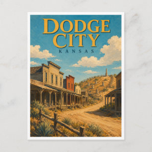 Dodge City Kansas Boot Hill GeoSaga Postcard