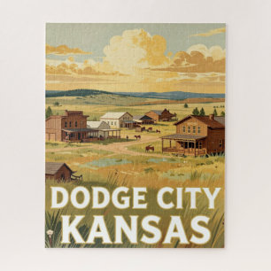 Dodge City Kansas Old West Travel Jigsaw Puzzle