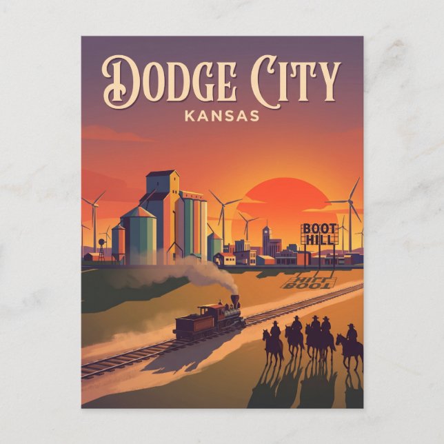 Dodge City Kansas Postcard (Front)