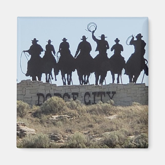 Dodge City, Kansas - Wild West Town Magnet (Front)