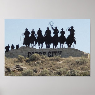 Dodge City, Kansas - Wild West Town Poster