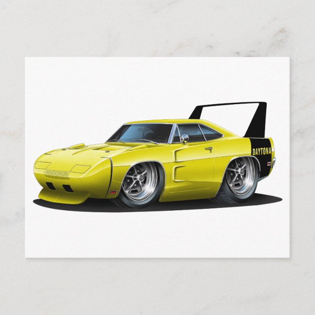 Dodge Daytona Yellow Car Postcard (Front)