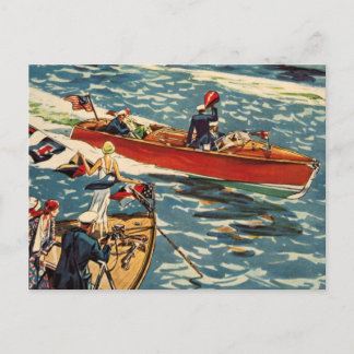 Dodge Motor Speed Boat Vintage Antique Row Ocean Postcard