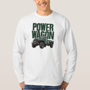 Dodge Power Wagon and text on long-sleeved t-shirt