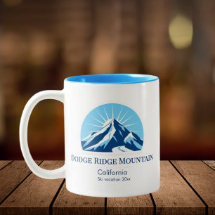 Dodge Ridge Mountain California ski resort Two-Tone Coffee Mug